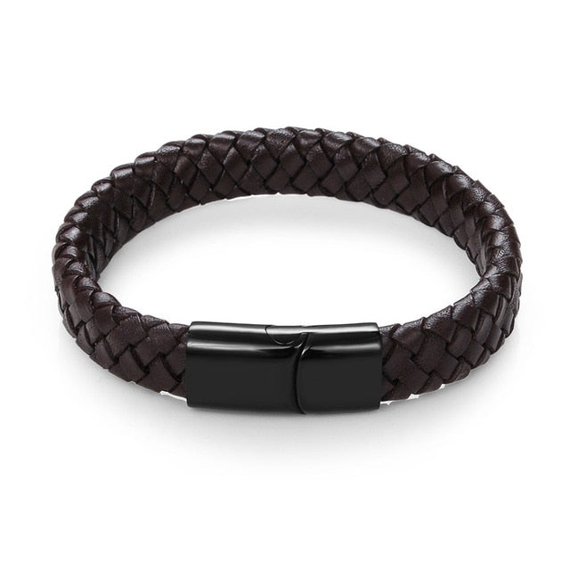 Punk Men's Jewelry Braided Leather Bracelet