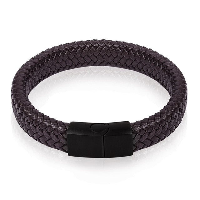 Punk Men's Jewelry Braided Leather Bracelet