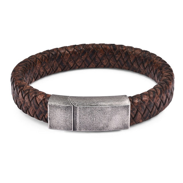 Punk Men's Jewelry Braided Leather Bracelet