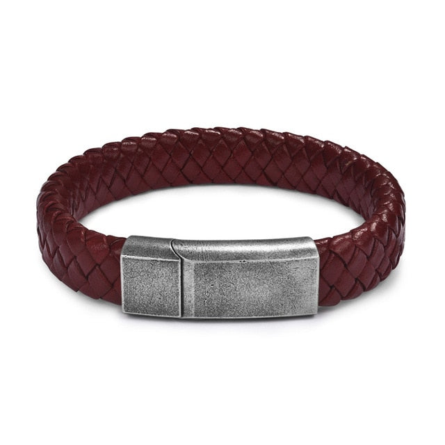 Punk Men's Jewelry Braided Leather Bracelet