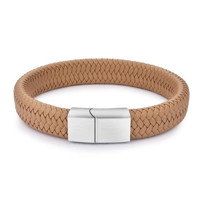 Punk Men's Jewelry Braided Leather Bracelet