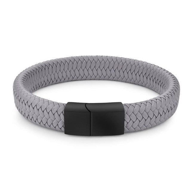 Punk Men's Jewelry Braided Leather Bracelet