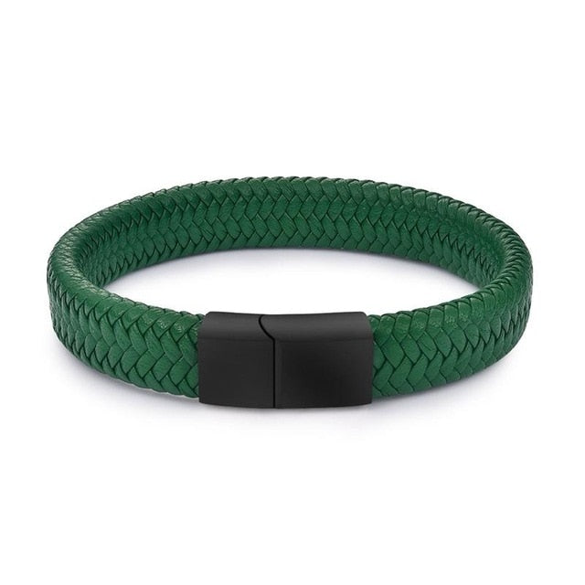 Punk Men's Jewelry Braided Leather Bracelet